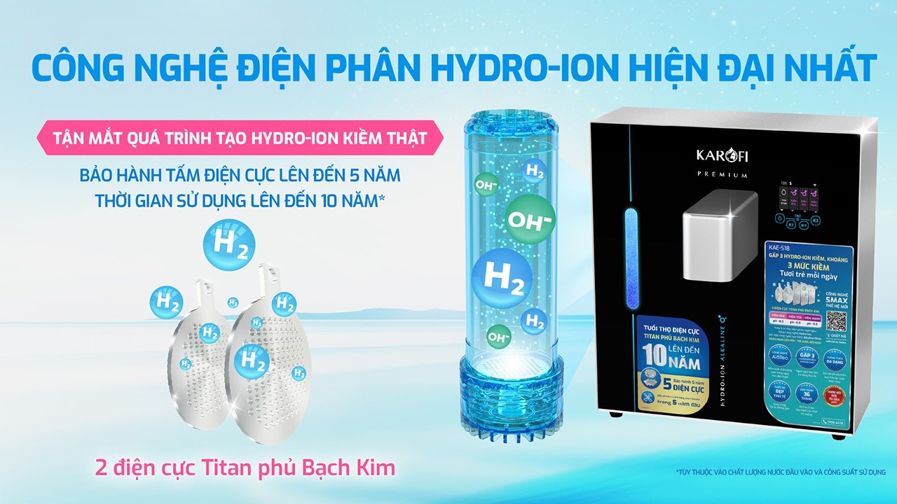 Máy chuyển đổi Hydro-ion kiềm Karofi KAE-S18 chính hãng Máy chuyển đổi Hydro-ion kiềm Karofi KAE-S18 - Điện Máy Plus