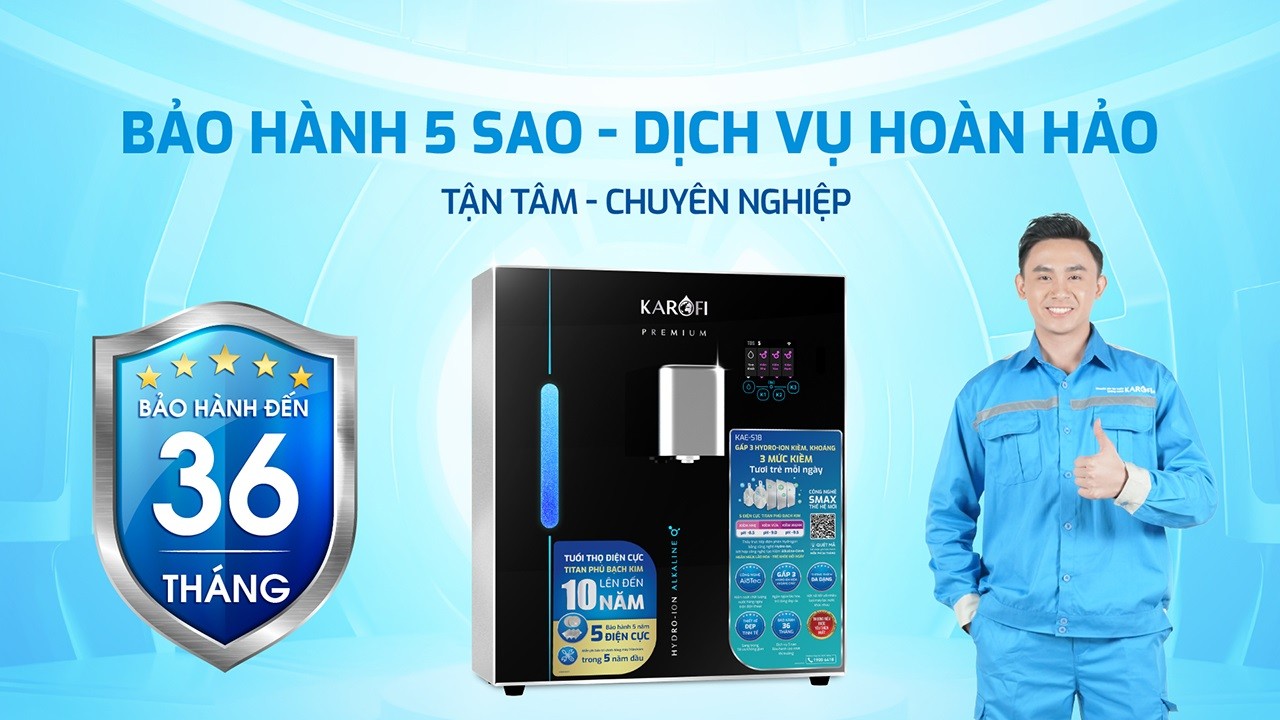 Máy chuyển đổi Hydro-ion kiềm Karofi KAE-S18 chính hãng Máy chuyển đổi Hydro-ion kiềm Karofi KAE-S18 - Điện Máy Plus