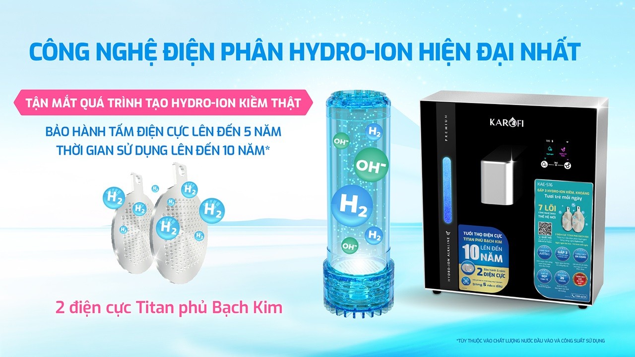 Máy chuyển đổi Hydro-ion kiềm Karofi KAE-S16 chính hãng Máy chuyển đổi Hydro-ion kiềm Karofi KAE-S16 - Điện Máy Plus