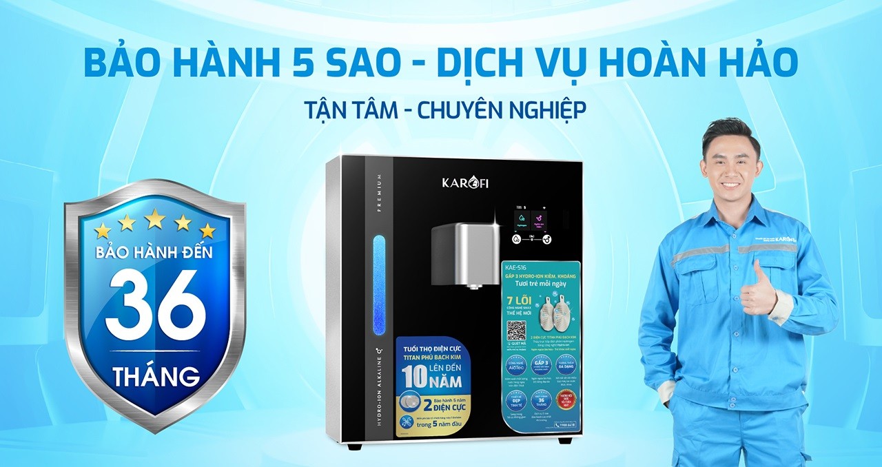 Máy chuyển đổi Hydro-ion kiềm Karofi KAE-S16 chính hãng Máy chuyển đổi Hydro-ion kiềm Karofi KAE-S16 - Điện Máy Plus