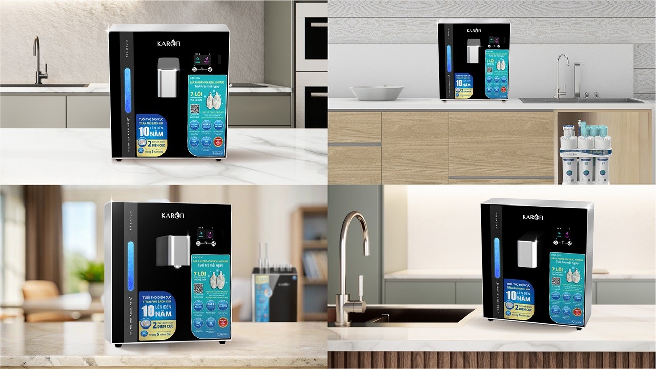 Máy chuyển đổi Hydro-ion kiềm Karofi KAE-S16 chính hãng Máy chuyển đổi Hydro-ion kiềm Karofi KAE-S16 - Điện Máy Plus