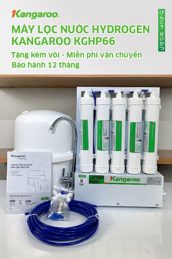 Máy lọc nước Hydrogen ion kiềm Kangaroo KGHP66-ALKALINE 10 Lõi - Điện Máy Plus