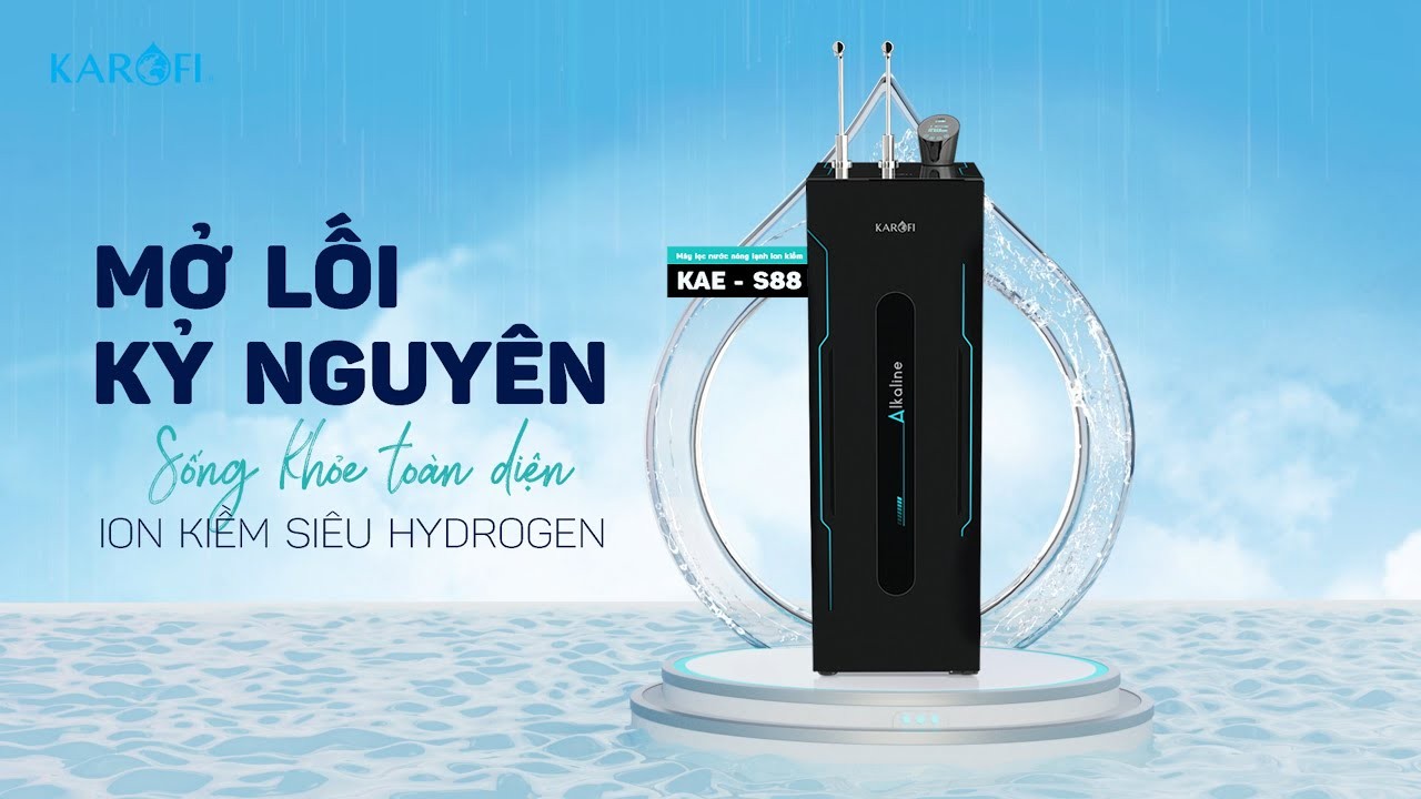 Máy lọc nước ion kiềm nóng lạnh nguội Karofi KAE-S88 - Điện Máy Plus
