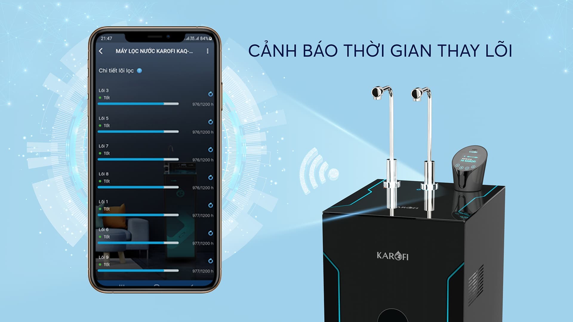 Máy lọc nước ion kiềm nóng lạnh nguội Karofi KAE-S88 - Điện Máy Plus