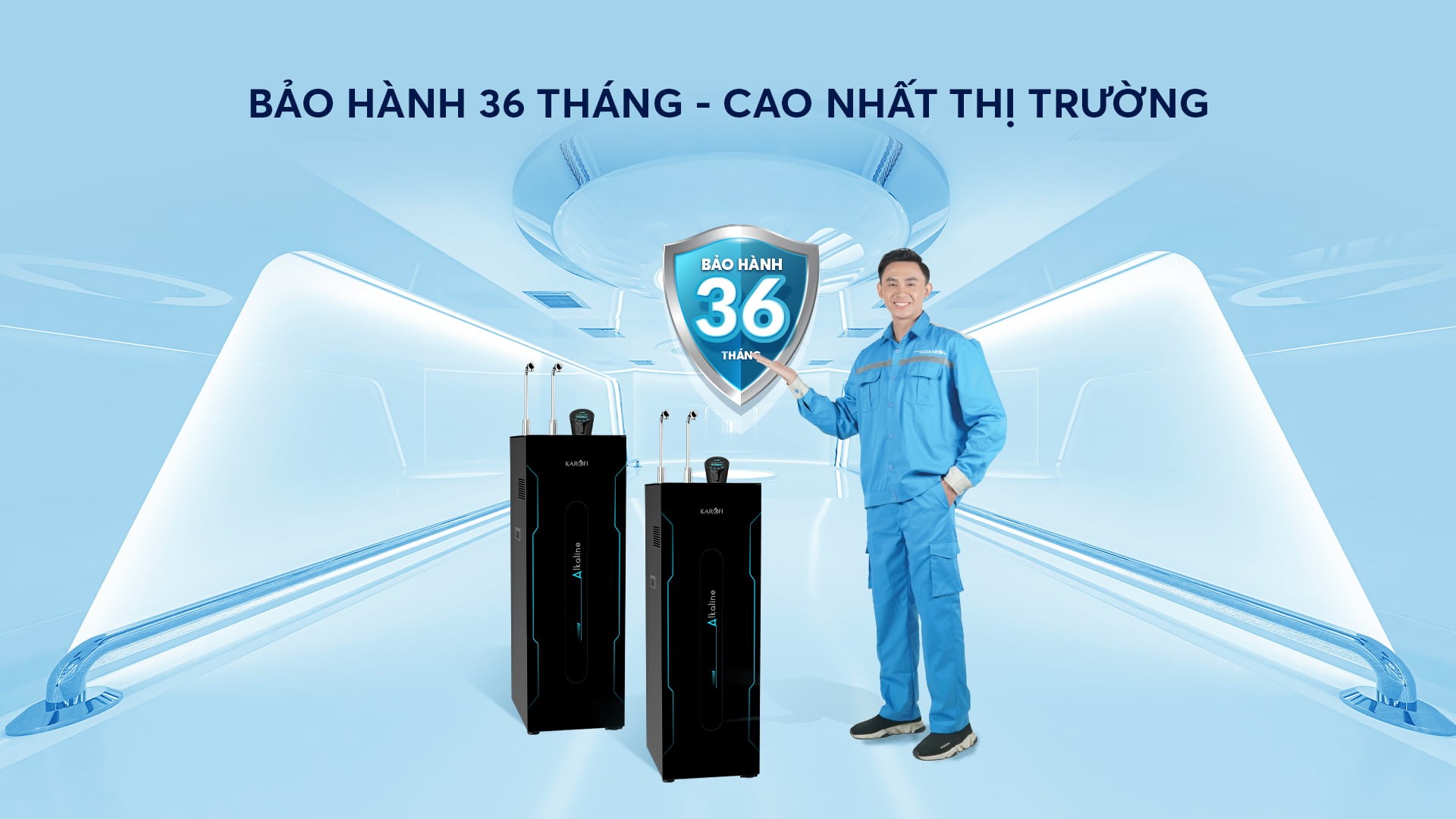 Máy lọc nước ion kiềm nóng lạnh nguội Karofi KAE-S88 - Điện Máy Plus
