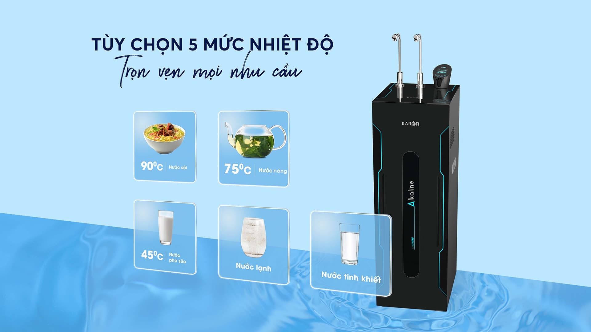 Máy lọc nước ion kiềm nóng lạnh nguội Karofi KAE-S88 - Điện Máy Plus