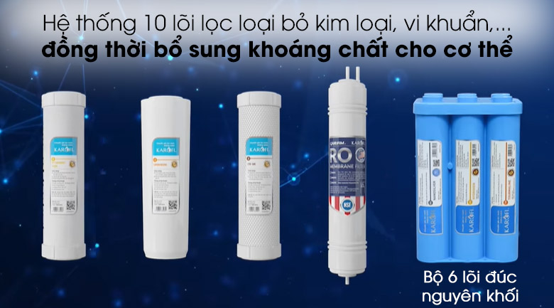 Máy lọc nước Karofi KAQ-U95 – Thông minh 10 lõi Hydrogen – Cao Cấp - Điện Máy Plus