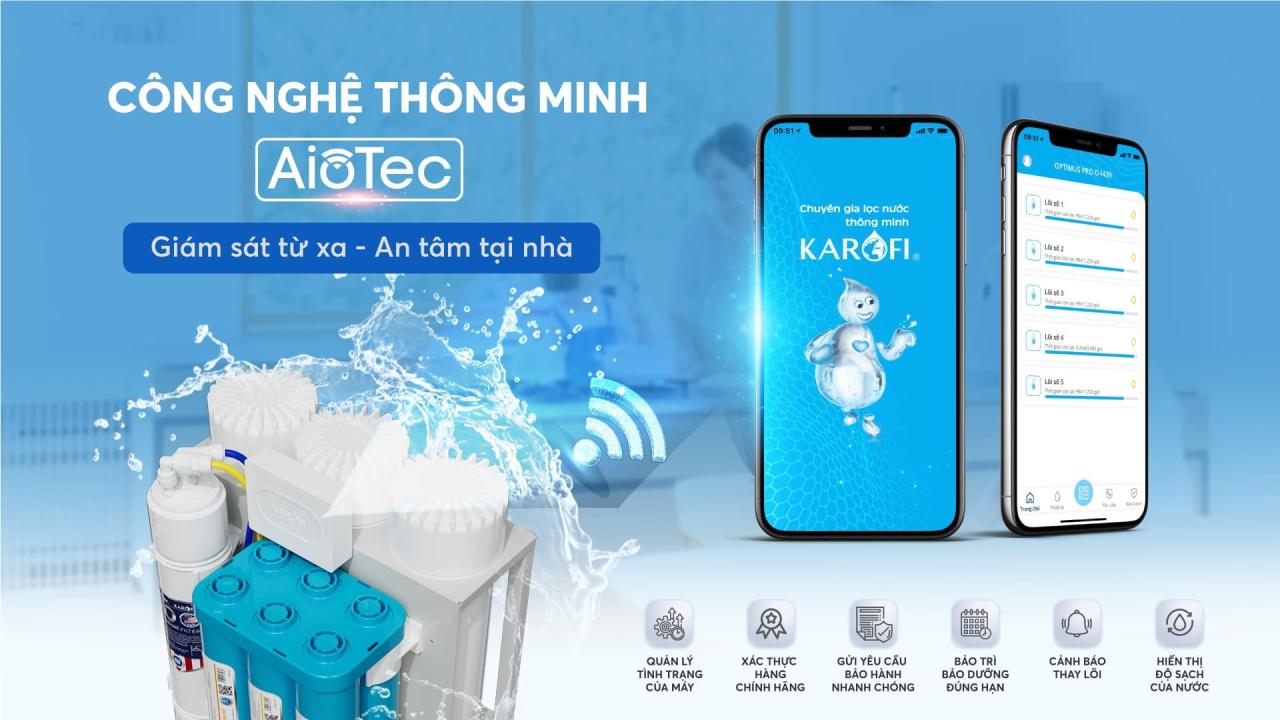 Máy lọc nước Karofi KAQ-U96 – 10 lõi Cao Cấp – VÒI LED THÔNG MINH - Điện Máy Plus