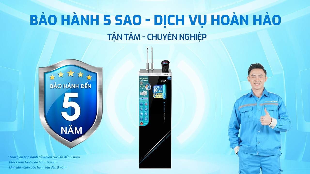 Máy lọc nước nóng lạnh Hydro-ion kiềm Karofi KAE-S695 - Điện Máy Plus