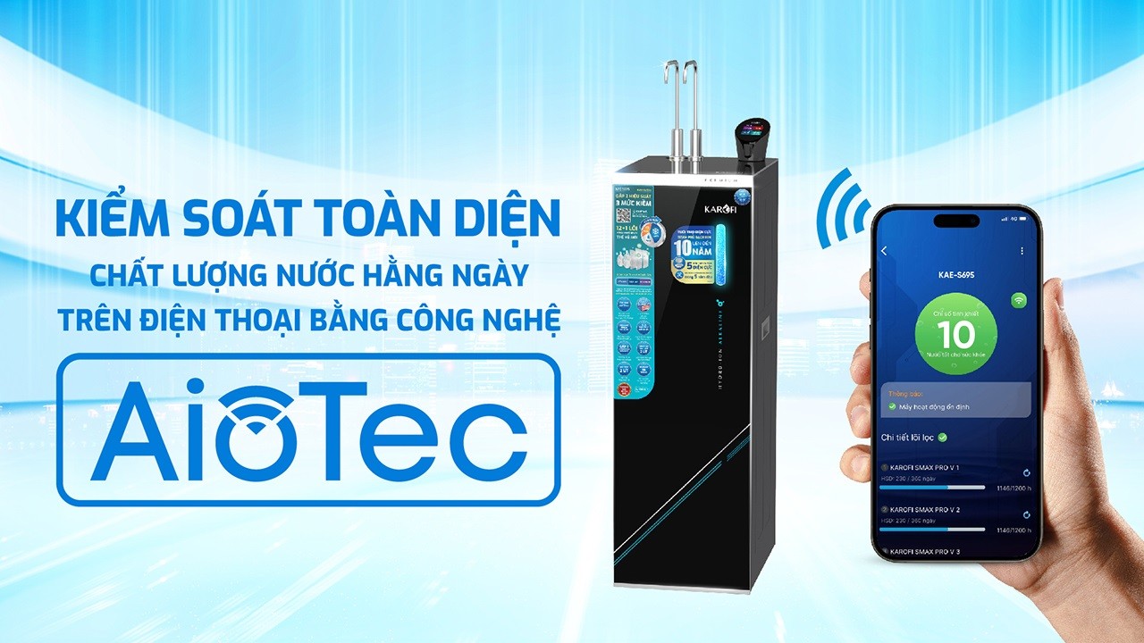 Máy lọc nước nóng lạnh Hydro-ion kiềm Karofi KAE-S695 - Điện Máy Plus