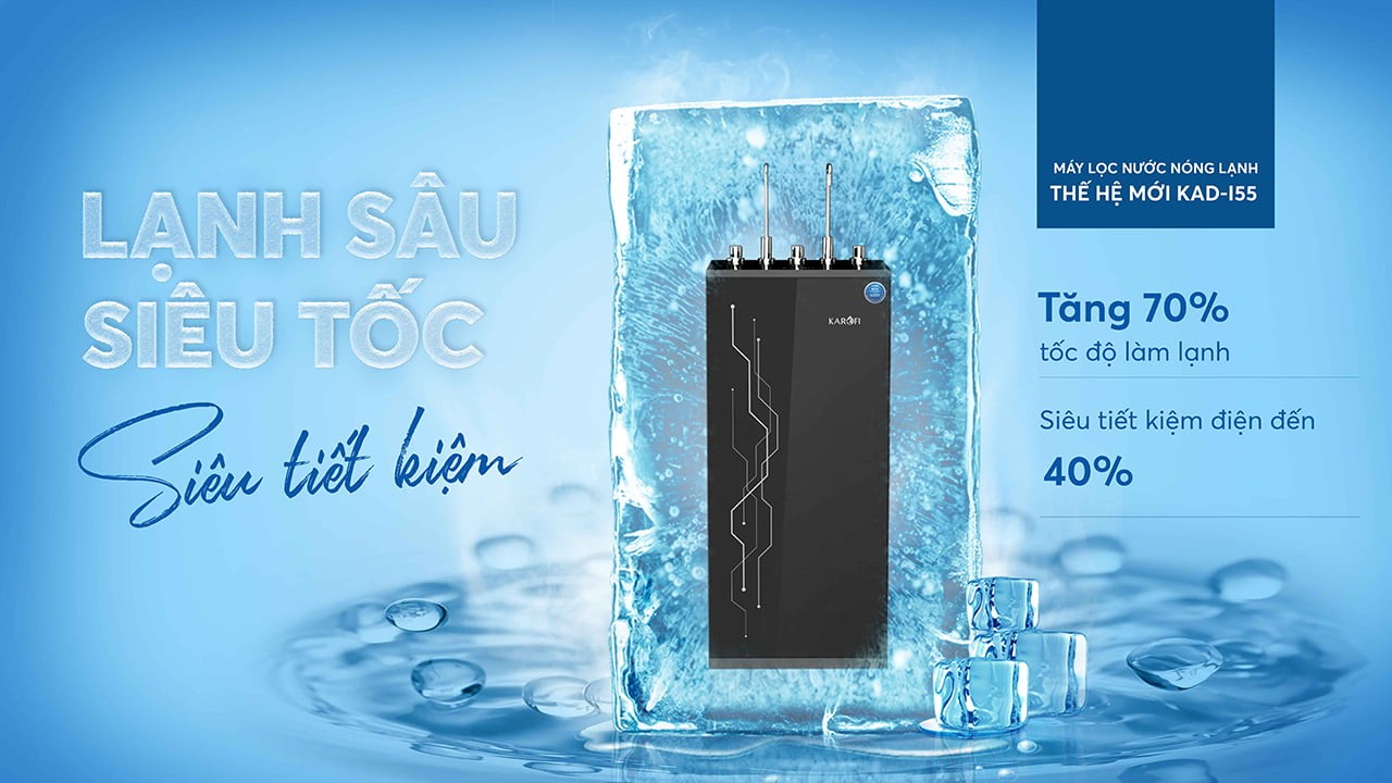 Máy lọc nước nóng lạnh Karofi KAD-I55 chính hãng Máy lọc nước nóng lạnh Karofi KAD-I55 - Điện Máy Plus