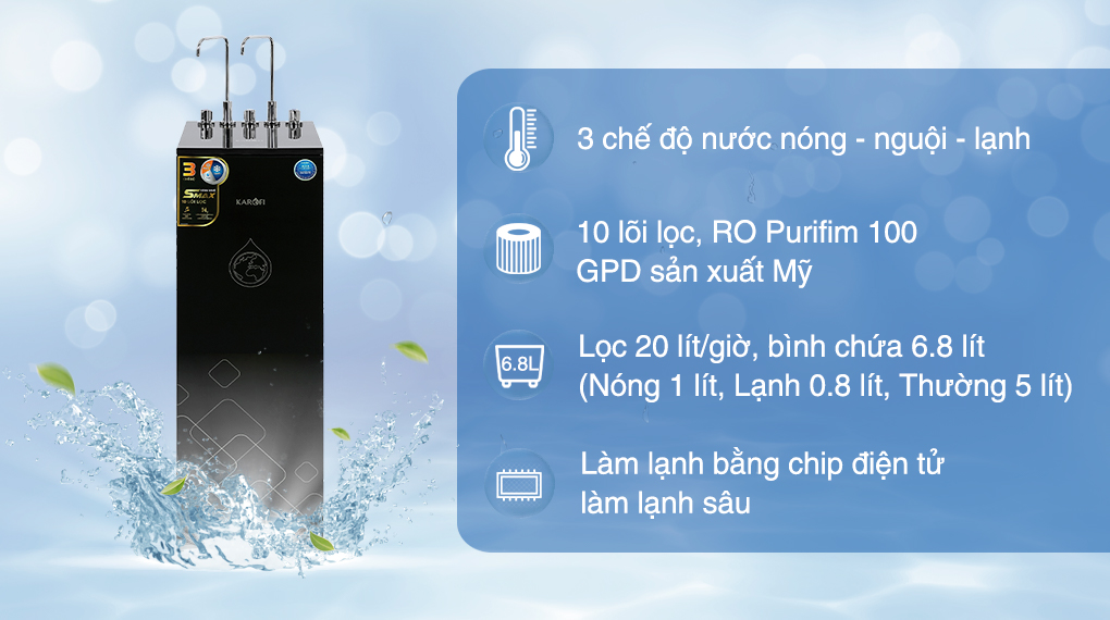 Máy lọc nước nóng lạnh nguội Karofi KAD-X39 chính hãng Máy lọc nước nóng lạnh nguội Karofi KAD-X39 - Điện Máy Plus