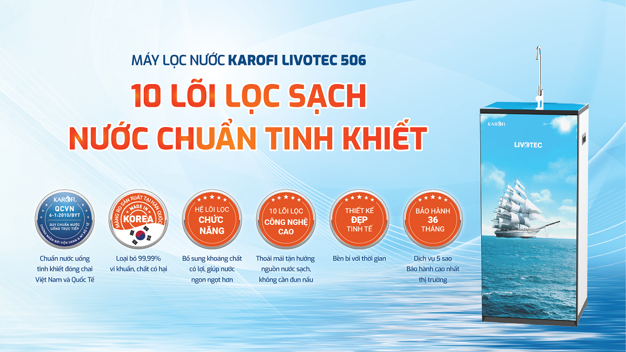 Máy lọc nước RO Karofi Livotec 506 chính hãng Máy lọc nước RO Karofi Livotec 506 - Điện Máy Plus