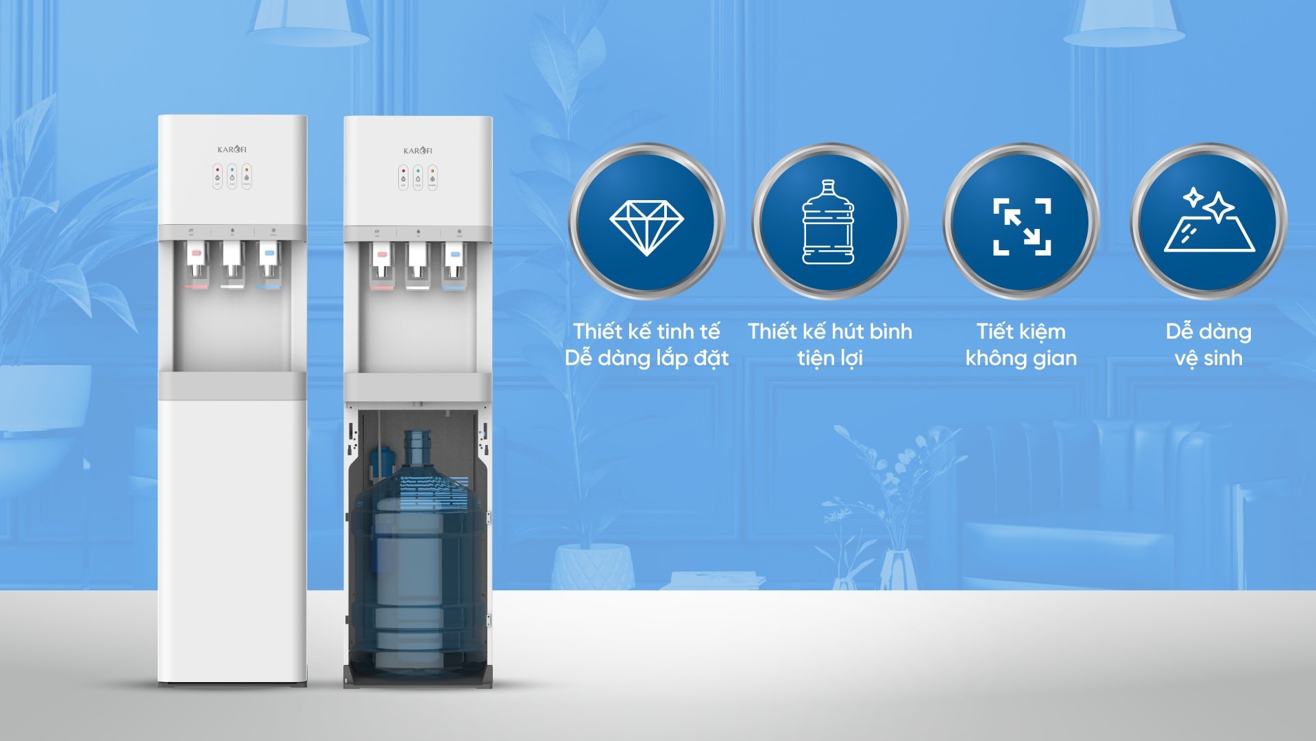Máy nóng lạnh Karofi HCV209 chính hãng Máy nóng lạnh Karofi HCV209 - Điện Máy Plus