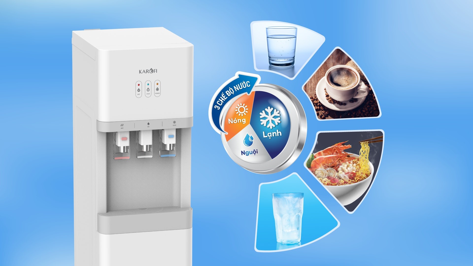 Máy nóng lạnh Karofi HCV209 chính hãng Máy nóng lạnh Karofi HCV209 - Điện Máy Plus