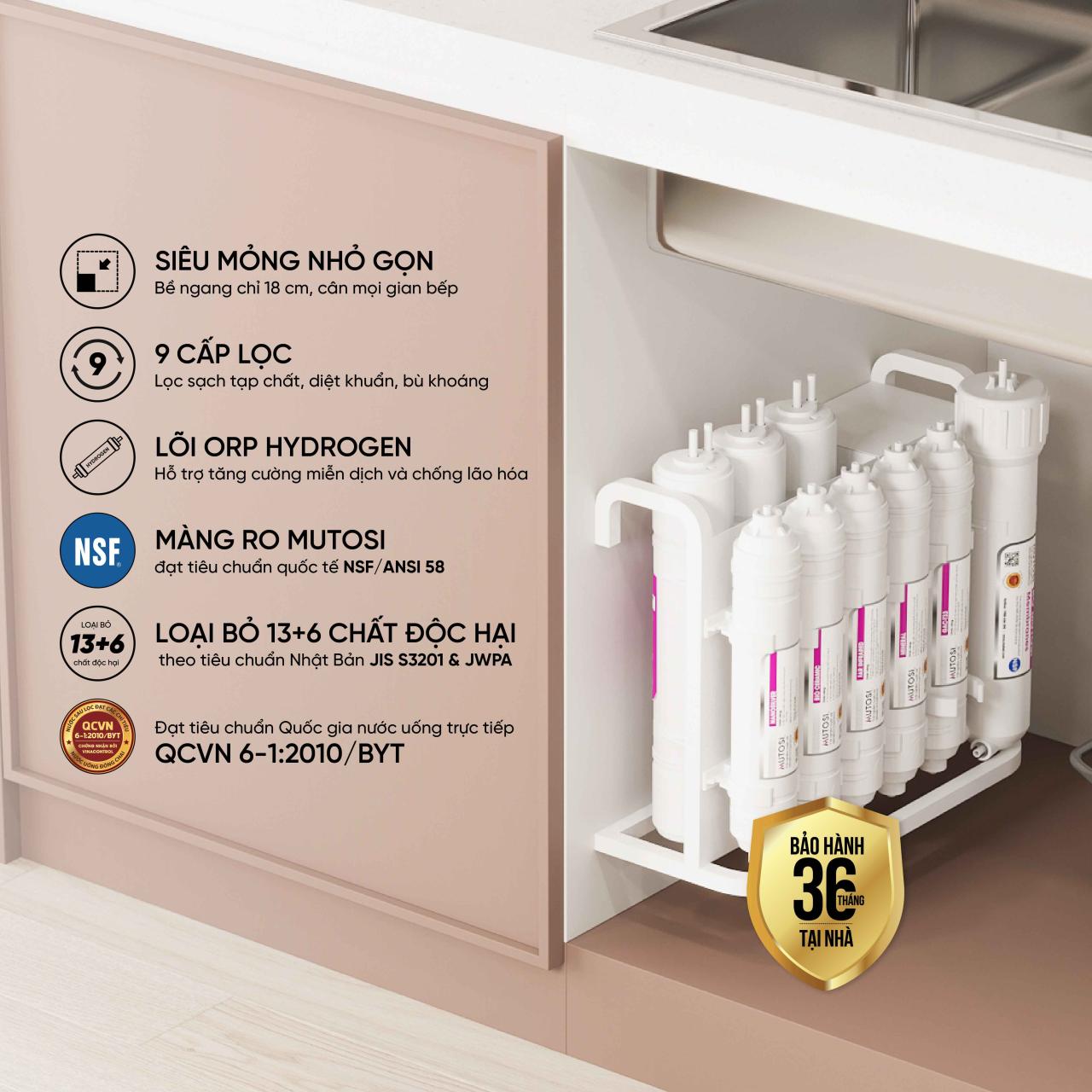 Máy lọc nước để gầm không tủ Mutosi MP-192 chính hãng Máy lọc nước để gầm không tủ Mutosi MP-192 - Điện Máy Plus