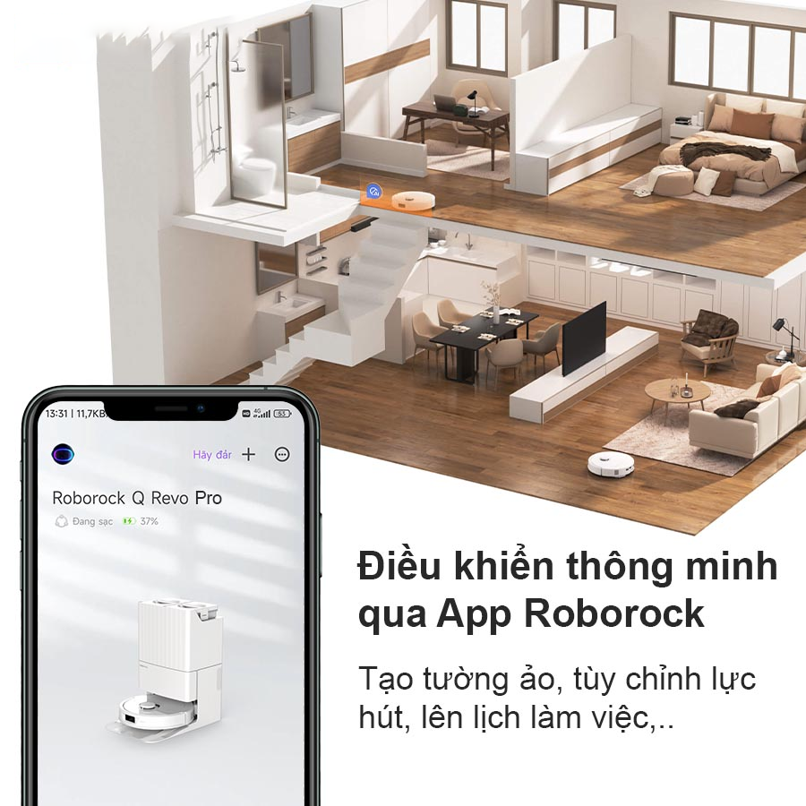Robot hút bụi Roborock Q Revo Pro - Điện Máy Plus