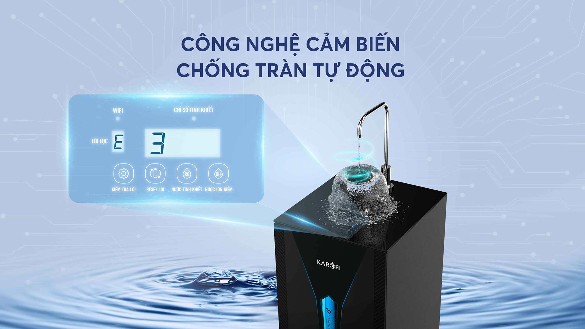 Máy lọc nước Hydro-ion kiềm Karofi KAE-S65 chính hãng Máy lọc nước Hydro-ion kiềm Karofi KAE-S65 - Điện Máy Plus
