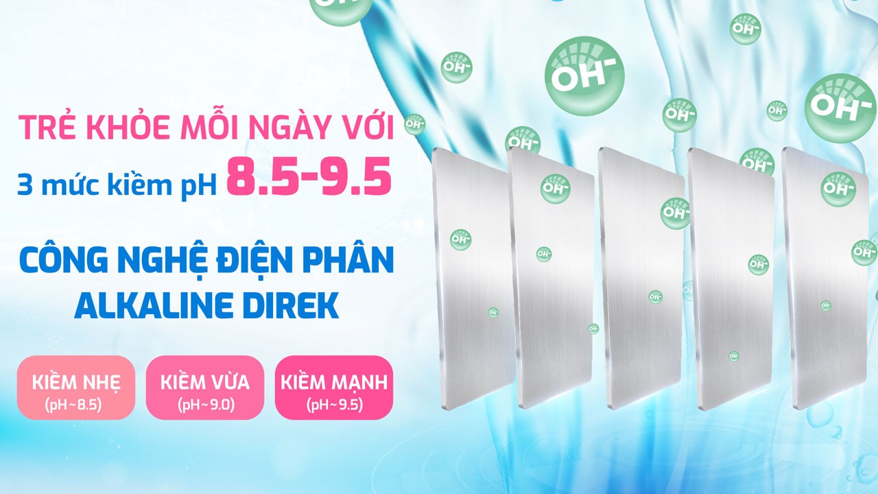 Máy lọc nước nóng lạnh Hydro-ion kiềm Karofi KAE-S88 PROMAX - Điện Máy Plus