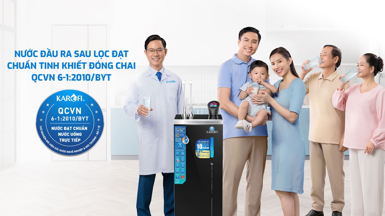 Máy lọc nước nóng lạnh Hydro-ion kiềm Karofi KAE-S88 PROMAX – THÔNG MINH – ĐIỀU KHIỂN GIỌNG NÓI- NEW 2025 - Điện Máy Plus
