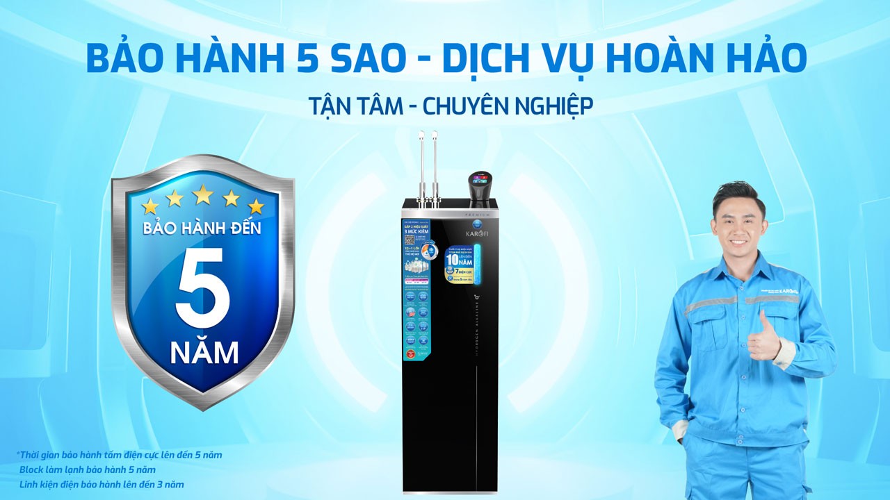 Máy lọc nước nóng lạnh Hydro-ion kiềm Karofi KAE-S86 - Điện Máy Plus