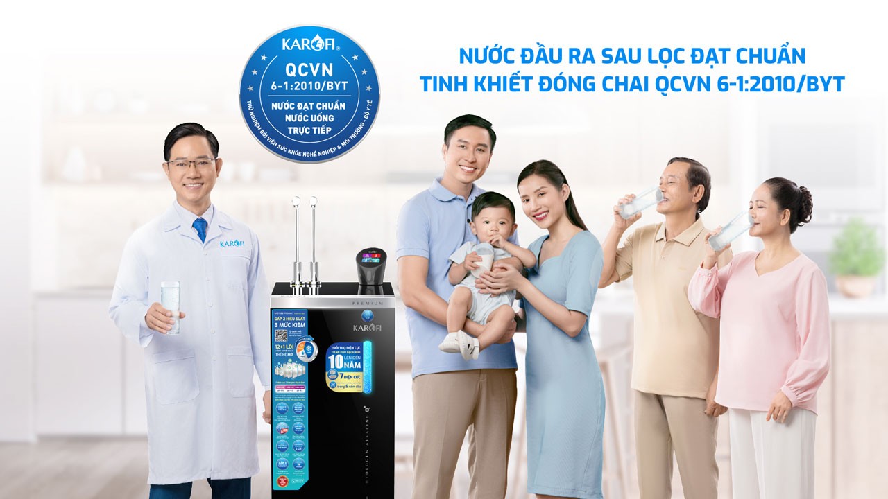 Máy lọc nước nóng lạnh Hydro-ion kiềm Karofi KAE-S88 PROMAX - Điện Máy Plus