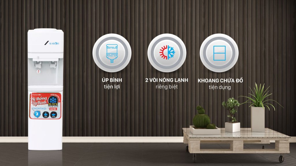 Cây nước nóng lạnh Karofi HC15 chính hãng Cây nước nóng lạnh Karofi HC15 - Điện Máy Plus