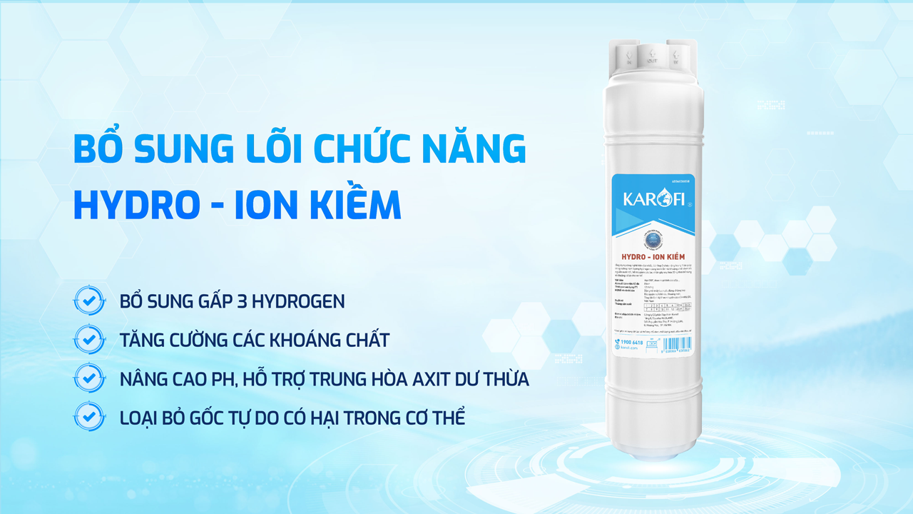 Máy lọc nước nóng lạnh Karofi KAD-D66S PRO – Hydrogen ion kiềm cao cấp – Mẫu mới 2025 - Điện Máy Plus