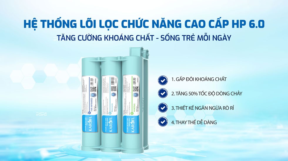 Máy lọc nước RO Karofi KAQ-U50K – 10 lõi chính hãng Máy lọc nước RO Karofi KAQ-U50K – 10 lõi - Điện Máy Plus