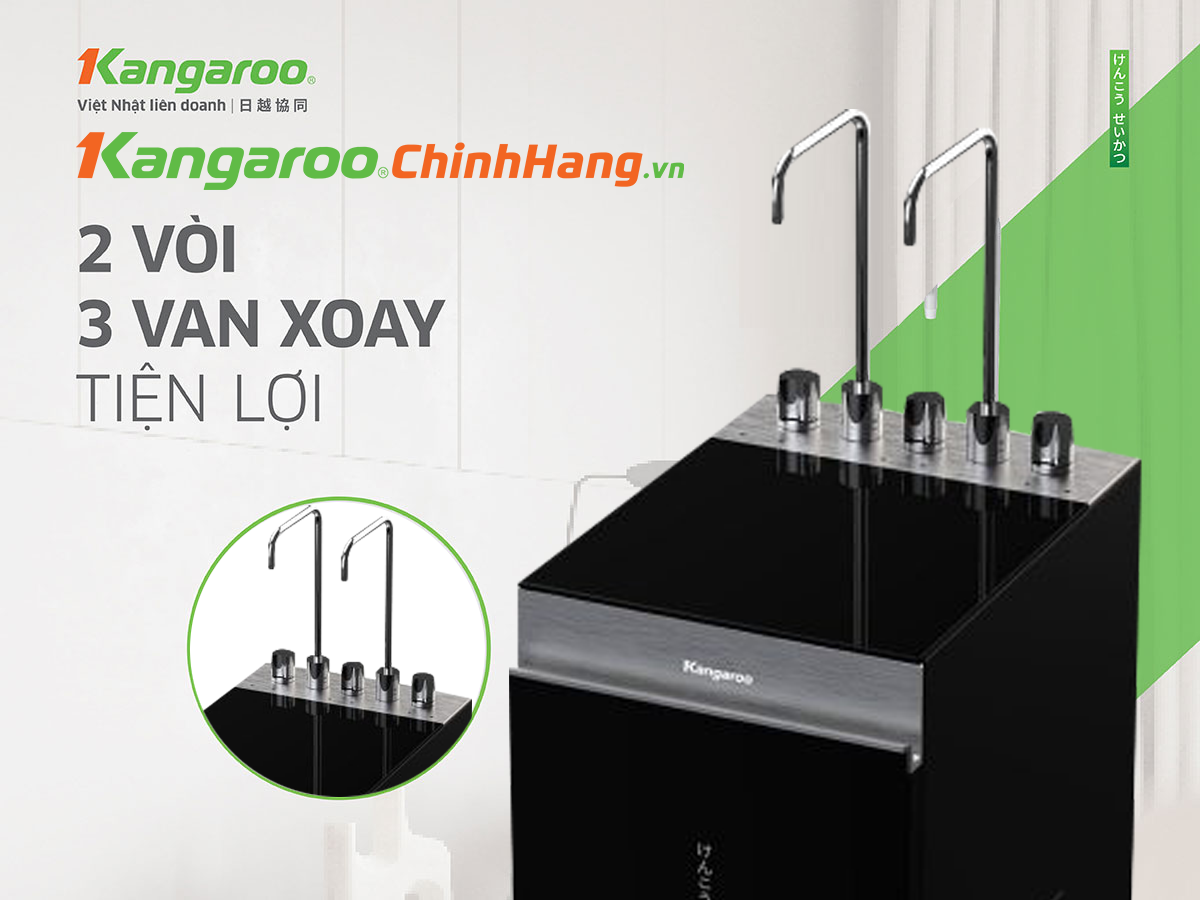 Máy lọc nước Kangaroo Hydrogen nóng lạnh KG12A6 – 12 lõi, Mẫu 2025 - Điện Máy Plus